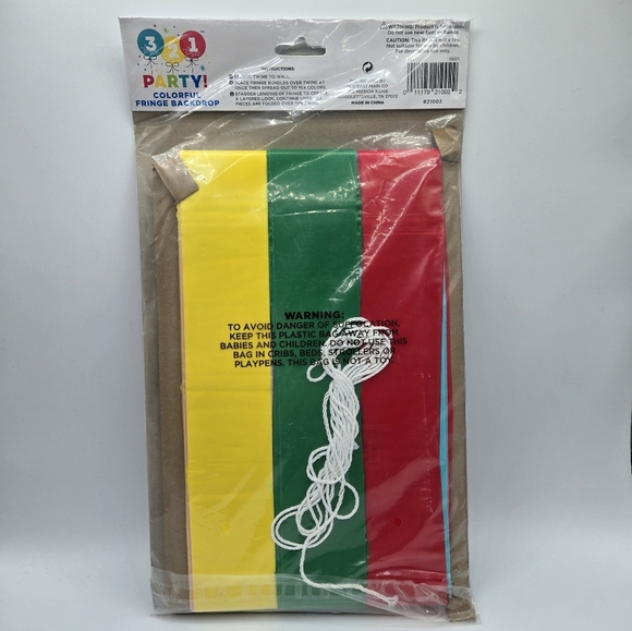 321 Party! Rainbow Colorful Fringe Backdrop Kit - Picture 4 of 7